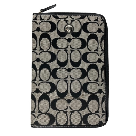 Coach Accessories - COACH Black & Gray Signature & Patent Leather Tablet iPad Case